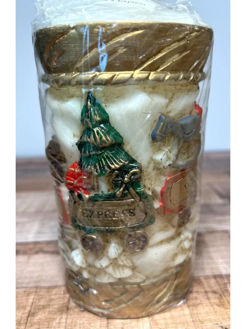 Christmas Santa's Express Candle Emperor Art Creations New 1986 7-3/4” X 3.75”